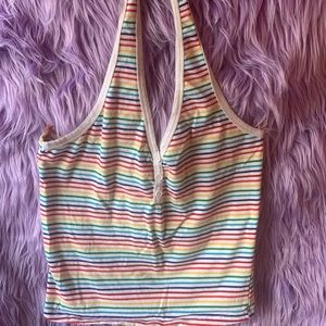 Rainbow Halter Crop Top